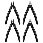 Ainiv Wire Cutters, 4PCS Spring-loaded Side Cutters Flush Cutters, Diagonal Cutters Precision Side Cutters, Diagonal Cutting Pliers in CRV Steel, Heavy Duty Cutting Pliers for Electrical, Homes - color: Black Wire Cutter-4pcs, size: 4pcs