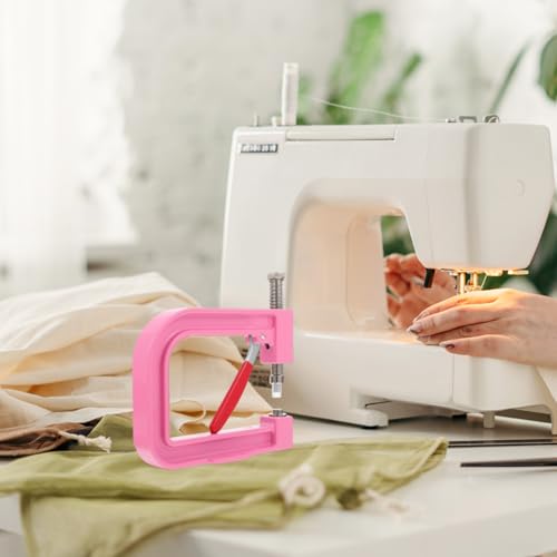 Wakauto Pink Craft Beads & Rivet Setting Machine Tool Kit - 1 Set Fixing Machine for Clothing, Handbags, Accessories, DIY Crafts with Easy Operation