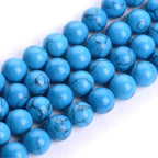 90pcs Adabele Natural Turquoise Blue Howlite Healing Gemstone 4mm (0.16 Inch) Small Round Beads Gem Stone Spacer for DIY Craft Jewelry Making GS18-4 - color: Blue howlite (imitated turquoise), size: 4mm (90pcs/1 Strand)
