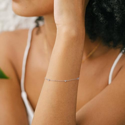 Elecrelive 3.28Ft 925 Sterling Silver Satellite Chains 1.2mm Fine Cable Chains Permanent Jewelry for Women Men Minimalist Necklace Bracelet Making - color: Silver, 1.2mm