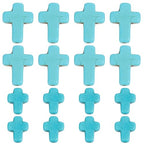 SUNNYCLUE 1 Box 100Pcs Cross Beads Bulk Blue Synthetic Turquoise Stone Cross Bead Charms Mini Small Pocket Crosses Tiny Easter Holiday Crucifix Beads for Jewelry Making Beading Kits Craft Supplies - color: 100pcs 10/16mm Turquoise Blue Cross Beads