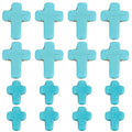 SUNNYCLUE 1 Box 100Pcs Cross Beads Bulk Blue Synthetic Turquoise Stone Cross Bead Charms Mini Small Pocket Crosses Tiny Easter Holiday Crucifix Beads for Jewelry Making Beading Kits Craft Supplies - color: 100pcs 10/16mm Turquoise Blue Cross Beads