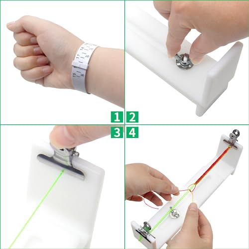 MXFIV Jig Bracelet Maker, Adjustable Braiding Tool, U Shape Paracord Making Kit, Kit DIY Hand Knitting Bracelet Jig with 2 Clips and Wrist Measurement, Wristband Rope Knot Braided Fixing Tools