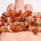 30in Red Agate Natural Chip Stone Beads 5-8mm About 230pcs, Irregular Drilled Orange Red Bead for Bracelets Jewelry Making Supplies for Adults, DIY Crafts. - color: Red Agate