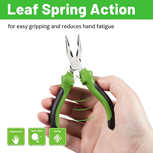 SPEEDWOX Mini Long Nose Pliers with Wire Cutter, Precision Fine Beading Pliers with Non-Serrated Jaws, Precision Jewelry Making Tool for Small Object Gripping - style: Long Nose Pliers with Cutter