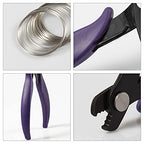 5.5 Inch Memory Wire Cutter Kit - 200 White K Memory Wire Loops for Jewelry Making - color: White K