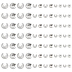 UNICRAFTALE 150pcs 3 Sizes 4.5/6/10.5mm Diameter Crimp Beads 304 Stainless Steel Crimp Beads Covers Beads End Tip Half Round Open Crimp Beads for Women Bracelet Necklace Jewelry Making - size: 4.5/6/10.5mm Dia