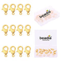 BEADIA 18K Gold Plated Lobster Clasps Non Tarnish 12mm 20pcs for Jewelry Making Findings - color: Lobster Clasps Gold, size: 12mm