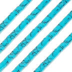1Strand Rectangle Synthetic Turquoise Beads 2 Hole Gemstone Tila Beads Natural Stone Connector Beads for DIY Multi-Strand Necklace Bracelet Jewelry Making - color: Synthetic Turquoise