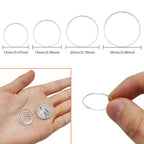 200pcs Earrings Beading Hoop 12/15/20/25mm Earring Finding Beading Hoop Earrings Hypoallergenic Round Earrings Open Bezel Pendant Frame for DIY Jewelry Making(Silver) - color: 200PCS;Silver;4 Sizes
