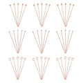 Craftdady 300pcs Rose Gold Flat Head Pins Ball Head Pins Open Eye Pins Metal Wire Headpins Set for Craft Jewelry Making (29.5-30mm) - color: Rose Gold, Eye Pins Kit