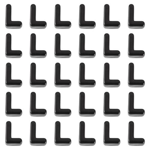FASHEWELRY 30Pcs Acrylic Letter L Beads with Large Hole Big Plastic Letter Blocks European Beads 3D Letters Chunky Vowel Initial Alphabet Bead for Key Chains Necklace DIY Arts Craft Projects - color: Black, size: L