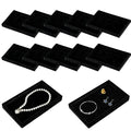 12 Pcs Velvet Jewelry Tray, Blank Stackable Drawers Organizer, Jewelry Display Tray for Beads Bracelets Necklaces Earrings Storage (Black) - color: Black