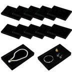12 Pcs Velvet Jewelry Tray, Blank Stackable Drawers Organizer, Jewelry Display Tray for Beads Bracelets Necklaces Earrings Storage (Black) - color: Black