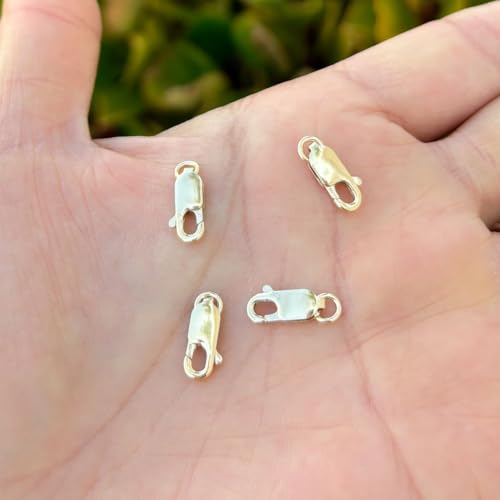 2pcs Adabele Real 1/20 14K Gold Filled 12mm Italian Rectangle Lobster Trigger Clasps Open Jump Ring Non Tarnish for DIY Craft Jewelry Making JK3-B2 - color: 14K Gold Filled, size: 12mm (0.47") - 2pcs