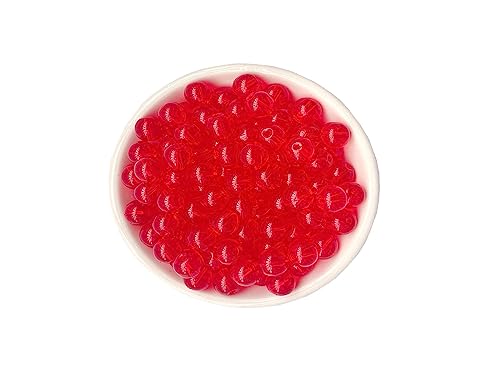 Glass Beads 8mm 100pcs Round Smooth Loose Beads for Bracelet Necklace Jewelry Making Craft DIY （8mm, 50801 Red） - color: Red, size: 8mm