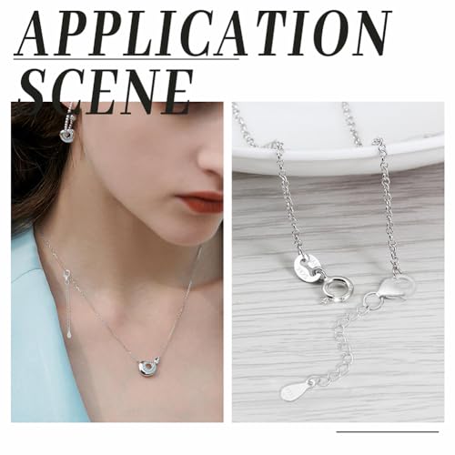 Beebeecraft 1 Box 10Pcs Tail Extender Chain Real 18K Gold Plated Sterling Silver Jewelry Chain Extender Curb Links Necklace Bracelet Extension with Teardrop Tabs S925 Stamp Charm for Jewelry Making - color: Gold, Silver