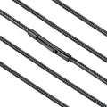 FaithHeart Stainless Steel Chains for Men, Silver/Black/14K Gold Plated Snake/Wheat/Box/Rope/Rolo Chain Necklace 16-30 Inches with Delicate Gift Box - color: 01. Snake Chain-Black, size: Length 16 Inches