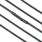 FaithHeart Stainless Steel Chains for Men, Silver/Black/14K Gold Plated Snake/Wheat/Box/Rope/Rolo Chain Necklace 16-30 Inches with Delicate Gift Box - color: 01. Snake Chain-Black, size: Length 26 Inches