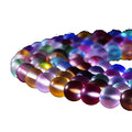 38PCS 10mm Natural Coloful Mystic Aura Quartz Gemstone Frosted Matte Titanium Rainbow Round Loose Beads 15 inch Full Strand Crystal Healing Power Quartz - color: Mix Color Mystic Aura, size: 10mm