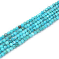 AA Natural Turquoise 4mm Faceted Round Beads Loose Beads 16 Inch for Jewelry Making Beads - color: AA Natural Turquoise
