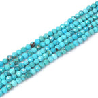 AA Natural Turquoise 4mm Faceted Round Beads Loose Beads 16 Inch for Jewelry Making Beads - color: AA Natural Turquoise