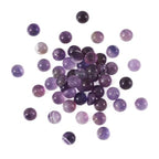 Fashewelry 50Pcs Natural Amethyst Cabochon Stone Half Round Beads 6mm Tiny Flat Back Gemstone Chakra Healing Crystal Cover Cabs for Jewelry Making - color: 1-Amethyst, size: 6x3~4mm