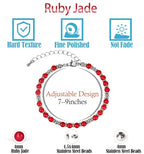 LPBeads Beaded Bracelets for Women Energy Gemstone Charm Jewelry Adjustable Bracelet Gifts for Mom, Daughter, Wife, Friends, Bestie - color: Ruby Jade