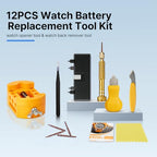 EasyTime Watch Case Opener Tool: Watch Battery Replacement Tool Kit for Back Removal and Maintainance with Adjustable Case Opener, Screwdriver, Tweezers, Opening Knives - color: Yellow