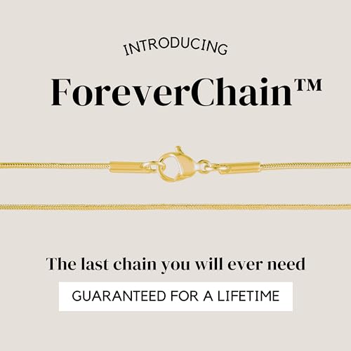 KISPER 24k Gold Snake Chain Necklace – Thin, Dainty, Gold Plated Stainless Steel Jewelry for Women & Men with Lobster Clasp