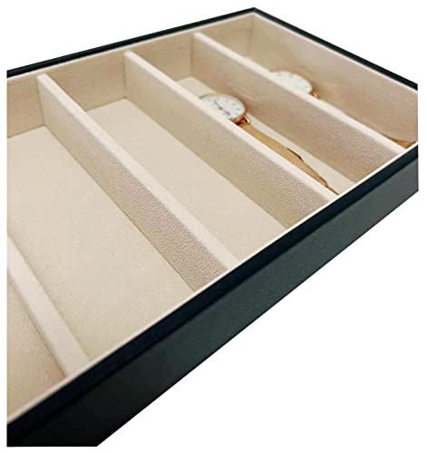 5 Slot High End PU Leather Velvet Drawer Divider Eyewear Storage Sunglasses Jewelry Show Tray Organizer - color: Blue-beige L5