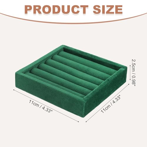 uxcell Stackable Jewelry Storage Tray, Jewelry Tray Drawer Organizer, Small Display Box for Earrings, Necklaces, Rings and Bracelets, Dark Green - color: Dark Green