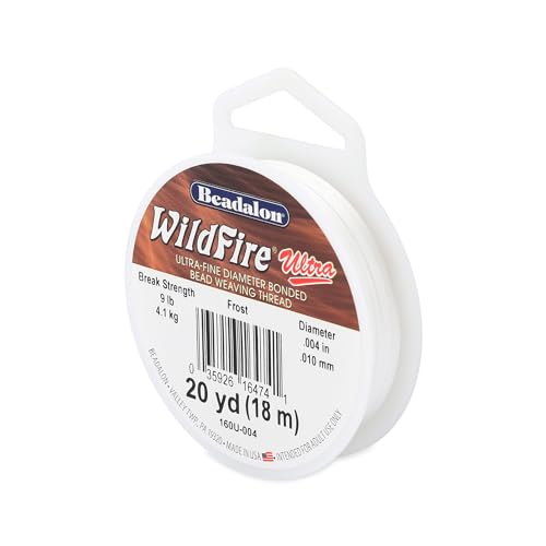 Beadalon Wildfire Ultra - Beading Thread, Beading Supplies for Crafters, Jewelry Makers, Beaders. Braided Fishing Line - size: 0.004 in / 20 yd, style: Frost