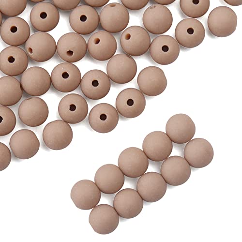 BONNY BOXX 1000PCs 6MM Matte Light Brown Acrylic Round Beads, Frosted Plastic Resin Bubblegum Balls Chunky Gumball Beads for Necklace and Bracelet Making, Crafting Supplies - color: Matte Light Brown, size: 6MM
