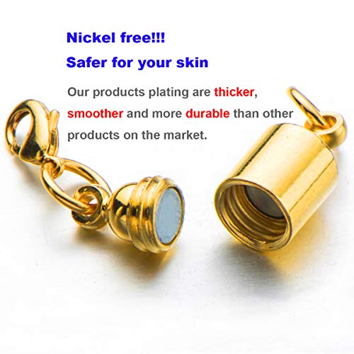 Zpsolution Screw Magnetic Clasps for Necklaces Safety Magnetic Locking Jewelry Clasp Converter - color: 4 Glod and 4 Silver