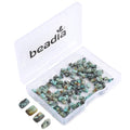 Beadia Natural African Turquoise Stone Tila Beads 5x2mm Rectangle 2-Hole Spacer Beads for DIY Bracelet Earring Making 15"/Strand - color: African Turquoise, size: 5x2mm
