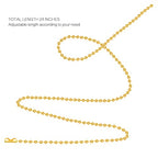 SUMERSHA 30pcs Ball Bead Chain, 24 inches Gold Plated Metal Ball Necklace 2.4mm Bead Adjustable Pull Chain Extension with Matching Connector Jewelry Findings