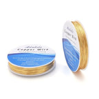 Adabele 124 Feet Premium Tarnish Resistant Round Jewelry Wire Copper Beading Wire Spool Bulk (0.6mm/22 Gauge) 18K Gold Plated for DIY Craft Jewelry Making BF286-6 - color: 18K Yellow Gold/Light Gold, size: 0.6mm (22 gauge) wire - 1 Roll