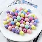 Jmassyang 200Pcs 14mm Candy Color Acrylic Round Frosted Beads Plastic Pastel Matte Loose Spacer Mixed for Jewelry Making Bracelets Necklaces DIY Crafts - size: 14mm-200pcs