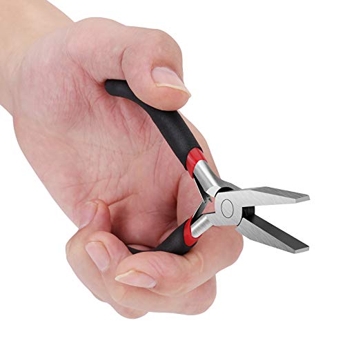 Flat Nose Pliers for Jewelry Making, Mini Wire Cutters for Bending Straightening Ring Opening, 5 Inch, Black - style: Flat Nose Pliers