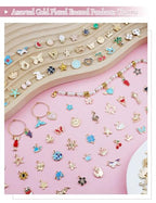 JIALEEY 300Pcs Assorted Gold-Plated Enamel Charms for Jewelry Making - Earring, Necklace, Bracelet