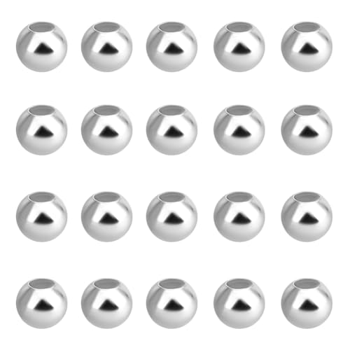 PH PandaHall 1830pcs 925 Sterling Silver Plated Round Beads, 2mm Seed Beads Seamless Smooth Spacers Round Ball Spacers Brass Waist Bead for Necklace Earring Layered Bracelet Jewelry Making - size: 2mm