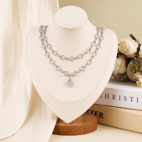 SMYHTGLIF 6.5 Feet/2 Meters Silver 304 Stainless Steel Rolo Jewelry Making Chains Bulk Unsoldered Round Link Chain with Lobster Clasps and Open Jump Rings for Jewelry Making - color: Circle Silver