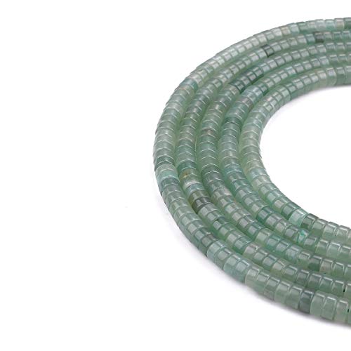 BEADIA Natural Green Aventurine Spacer Beads Caps Loose Semi Gemstone for Beading Jewelry Making 6mmx3mm 38cm - color: Green Aventurine, size: Round 6mm x 3mm