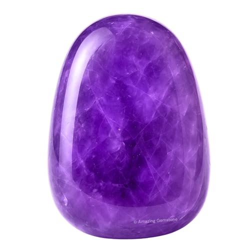 Amazing Gemstone Amethyst Crystal Tumbled Stones Polished Rocks - Natural Gem Stones for Healing - DIY Crystals for Protection (1 Piece) - color: Amethyst