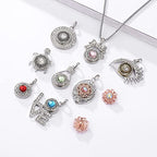 10PCs Mixed Style Rhinestones Snaps Jewelry Charms Buttons 18/20mm for Interchangeable Snaps Jewelry Making Women DIY Button Bracelets Necklaces Rings Brooch Accessories(Pink) - color: Pink