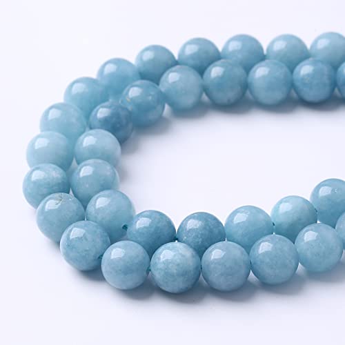 120PCS 6MM Blue Aquamarine Jade Loose Beads for Jewelry Making DIY Bracelet 2 Strands - color: Aquamarine Jade, size: 6mm (2 strands)