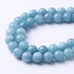 90PCS 8MM Blue Aquamarine Jade Loose Beads for Jewelry Making DIY Bracelet 2 Strands - color: Aquamarine Jade, size: 8mm (2 strands)