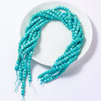 Natural Faceted Blue Turquoise Cube Stone Beads 5-5.5mm 60pcs/str Loose Square Semi Gemstone Stone Beads for Making Bracelets Necklace Earrings - color: Blue Turquoise