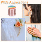 HARFINGTON Wire 328ft Length 26 Gauge Copper Craft Jewelry Wrapping Wire Tarnish Resistant Beading for Jewelry Making Supplies Crafting, Pink - color: Pink